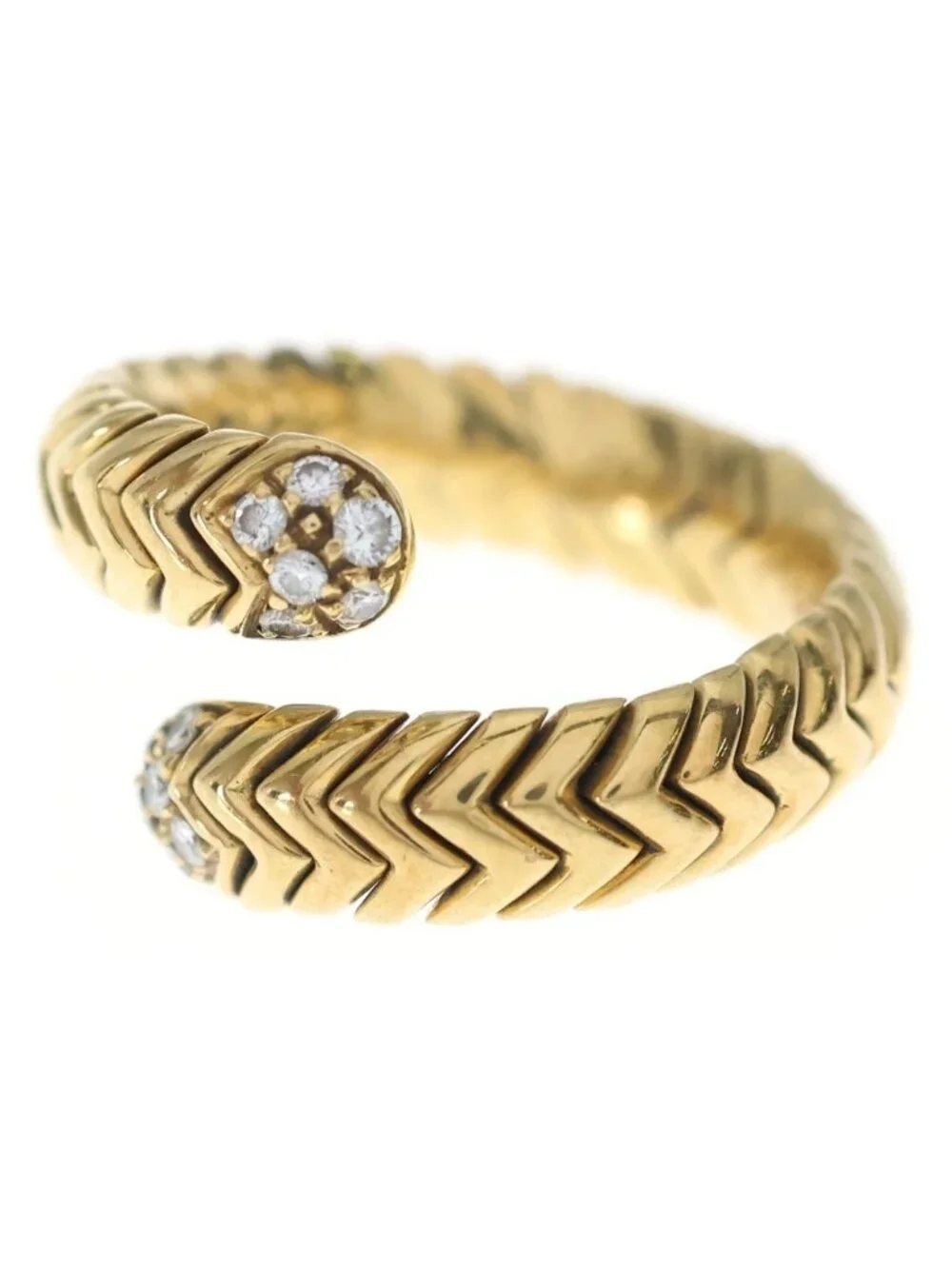 Bvlgari Spiga Diamond Ring Yellow Gold